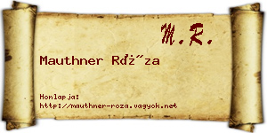 Mauthner Róza névjegykártya