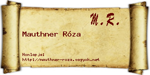 Mauthner Róza névjegykártya